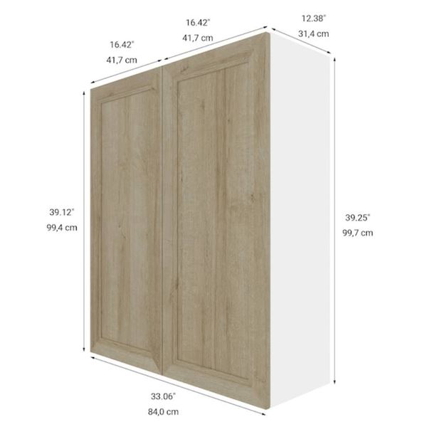 Eklipse RD-HTG33-PN 33″Wx39″H 2 Door Wall Cabinet, Coral