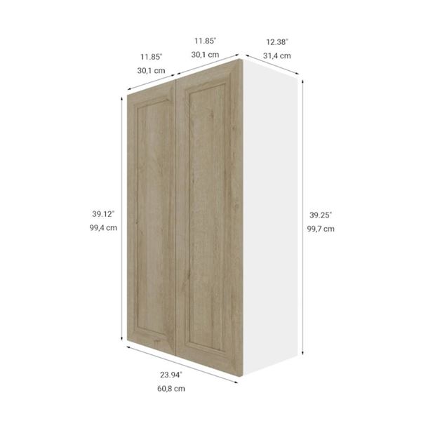 Eklipse RD-HTG24-PN, 24″W×39″H 2 Door Wall Cabinet, Coral Finish