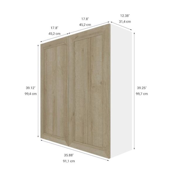 Eklipse RD-HTG36-PN 36″Wx30″H 2 Door Wall Cabinet, Coral