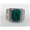 Image 1 : 7.3 ct Certified Silver Emerald gemstone Ring ($10,490 Appraisal)