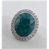 Image 1 : 6.4 ct Certified Silver Emerald gemstone Ring ($14,290 Appraisal)