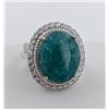 Image 2 : 6.4 ct Certified Silver Emerald gemstone Ring ($14,290 Appraisal)