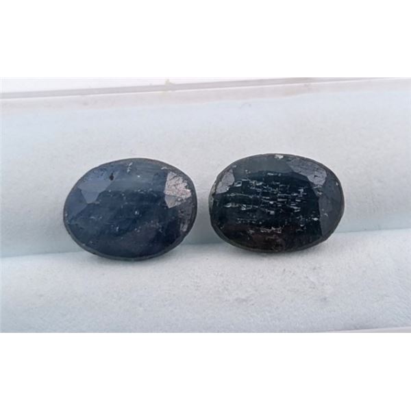 6.35 ct Certified Midnight Sapphire gemstone Pair ($7,620 Appraisal)