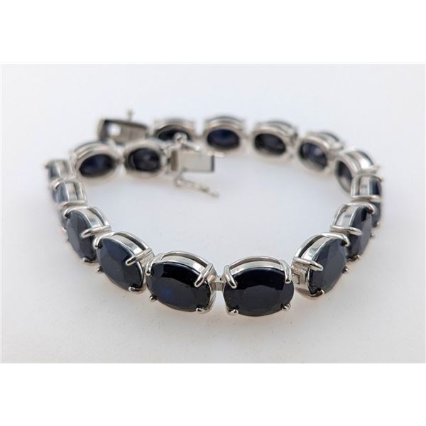 21.6 ct Certified Silver Sapphire gemstone Bracelet ($22,575 Appraisal)