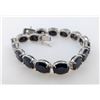 Image 1 : 21.6 ct Certified Silver Sapphire gemstone Bracelet ($22,575 Appraisal)