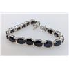 Image 2 : 21.6 ct Certified Silver Sapphire gemstone Bracelet ($22,575 Appraisal)