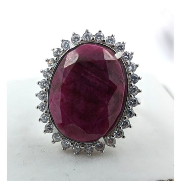 6.3 ct Certified Silver Ruby gemstone Ring ($9,460 Appraisal)