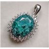 Image 1 : 4.9 ct Certified Silver Emerald gemstone Pendant ($12,214 Appraisal)