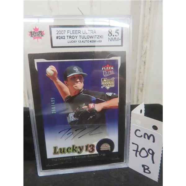 Graded Troy Tulowitzki Rookie Autographed Numbered Card