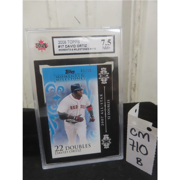 Graded David Ortiz Numbered 1/10 Baseball Card