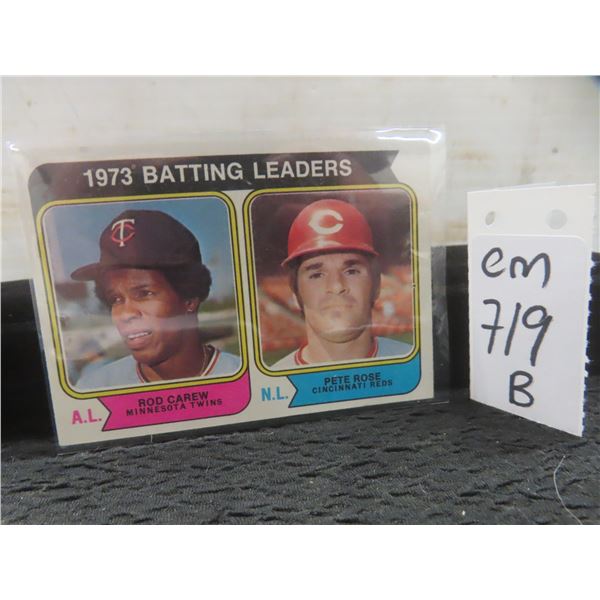 Pete Rose Rod Carew Batting Leaders Card