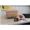 Image 1 : Sewing Stool w/ Hindged Top and Sewing Notions.