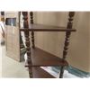Image 3 : Dark Wood Curio Shelf With Turned Spindle Posts, 54" x 22" x 11 1/2"