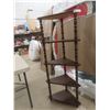 Image 5 : Dark Wood Curio Shelf With Turned Spindle Posts, 54" x 22" x 11 1/2"
