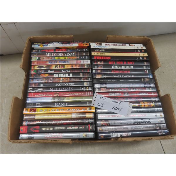 Forty DVDs Including Spider-Man, Flashdance, My Cousin Vinny, and Down Periscope