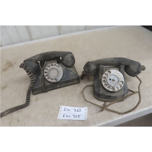 Two Northern Electric Older Desk Phones