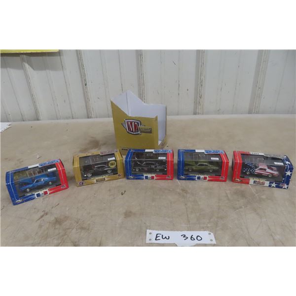 5x M2 Die Cast Cars in Box, 1/64 Scale