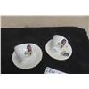 Image 1 : 2 Cups and Saucer H&M Souvenir Bone China, Indented Print