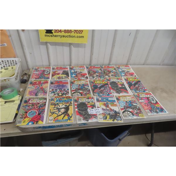 18x Team America Comics, Mostly 60¢ Marvel