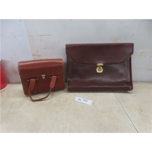 Two Vintage Leather Bags, Briefcase and Camera Bag