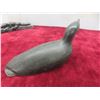 Image 12 : 3 Soapstone Carvings: Lizard, 1 1/2" x 7" x 2" By P.Rick and Duck (Damage To Nose) 3 1/4" x 6 1/4" x