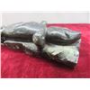 Image 4 : 3 Soapstone Carvings: Lizard, 1 1/2" x 7" x 2" By P.Rick and Duck (Damage To Nose) 3 1/4" x 6 1/4" x