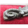 Image 5 : 3 Soapstone Carvings: Lizard, 1 1/2" x 7" x 2" By P.Rick and Duck (Damage To Nose) 3 1/4" x 6 1/4" x