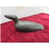 Image 8 : 3 Soapstone Carvings: Lizard, 1 1/2" x 7" x 2" By P.Rick and Duck (Damage To Nose) 3 1/4" x 6 1/4" x