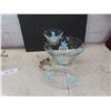 Image 10 : Vintage Chip And Dip Bowl Set With Candy Dish, 7 Juice Glasses And Pitcher, Cup Tree, And 5 Coffee