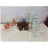 Image 1 : Vintage Chip And Dip Bowl Set With Candy Dish, 7 Juice Glasses And Pitcher, Cup Tree, And 5 Coffee