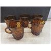 Image 6 : Vintage Chip And Dip Bowl Set With Candy Dish, 7 Juice Glasses And Pitcher, Cup Tree, And 5 Coffee