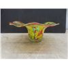 Image 15 : Crystal D'Arques Lead Crystal With Hand Blown Art Glass Vase And Ruffle Pedestal Centerpiece Bowl