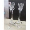 Image 3 : Crystal D'Arques Lead Crystal With Hand Blown Art Glass Vase And Ruffle Pedestal Centerpiece Bowl
