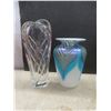 Image 7 : Crystal D'Arques Lead Crystal With Hand Blown Art Glass Vase And Ruffle Pedestal Centerpiece Bowl