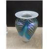Image 8 : Crystal D'Arques Lead Crystal With Hand Blown Art Glass Vase And Ruffle Pedestal Centerpiece Bowl