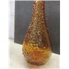 Image 2 : Vintage Amber Glass Genie Bottle Decanter With Hobnail Pattern