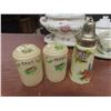 Image 5 : China Soup Tureen Set With Plate, Ladle, Creamers, Sugar Bowl, Salt And Pepper Shakers, Trivets And