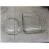 Image 2 : Pyrex And Anchor Glass Bakeware Lot With Casserole Dishes, Cake Pan, Juicer And Pie Plate