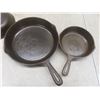 Image 6 : Three Cast Iron Frying Pans Measuring 9 1/2", 8" And 6 1/2"
