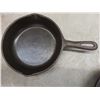 Image 7 : Three Cast Iron Frying Pans Measuring 9 1/2", 8" And 6 1/2"