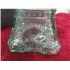 Image 12 : Cut Glass Decor Lot With Candlestick Holders, Ashtray, Eiffel Tower Form And 14" Glass Flower Frog