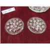 Image 2 : Cut Glass Decor Lot With Candlestick Holders, Ashtray, Eiffel Tower Form And 14" Glass Flower Frog