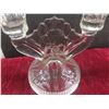 Image 8 : Cut Glass Decor Lot With Candlestick Holders, Ashtray, Eiffel Tower Form And 14" Glass Flower Frog