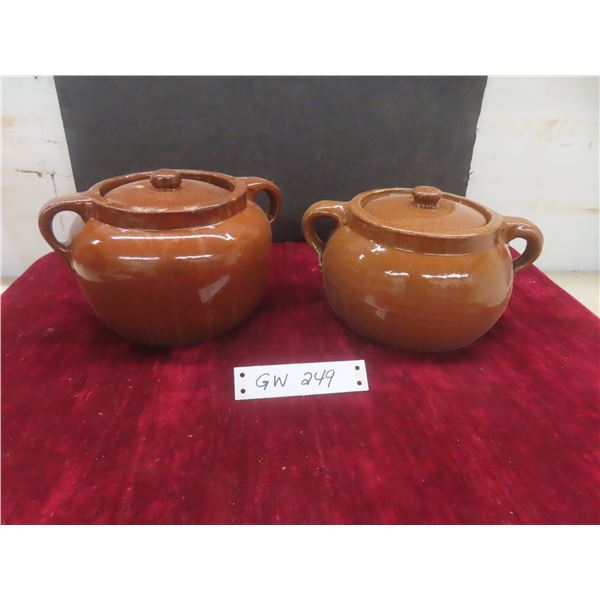 Two Vintage Bean Pots
