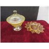 Image 2 : Indiana Glass And Depression Glass Serving Pieces Including Blue Bowl, Butter Dish And Candy Dish