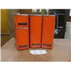 Image 1 : Four Piece Vintage Metal Canister Set In Burnt Orange