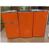 Image 2 : Four Piece Vintage Metal Canister Set In Burnt Orange
