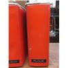 Image 3 : Four Piece Vintage Metal Canister Set In Burnt Orange