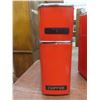 Image 5 : Four Piece Vintage Metal Canister Set In Burnt Orange
