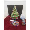 Image 1 : Ceramic Christmas Tree, 18" Tall With Extra Coloured Lights